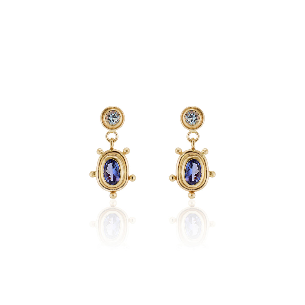 Tanzanite Aquamarine Earrings