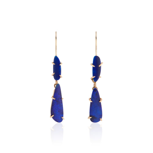 Blue 2 Tier Australian Opal Earrings