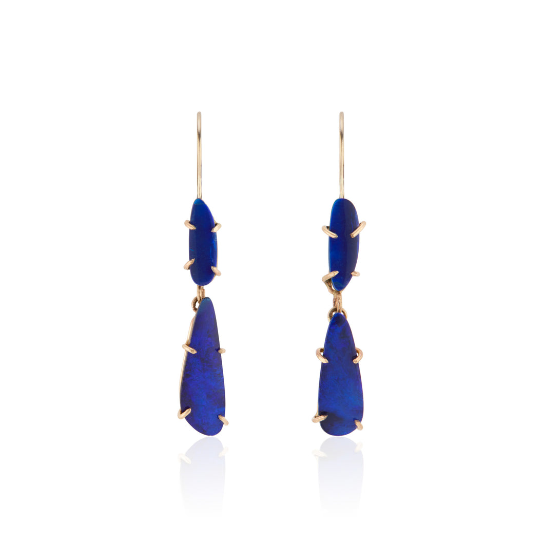 Blue 2 Tier Australian Opal Earrings