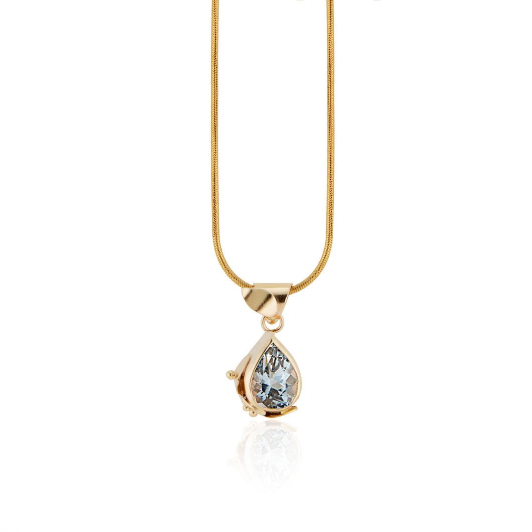 Pear cut Aquamarine Necklace