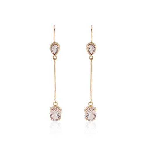 Pink Sapphire and Morganite Earrings