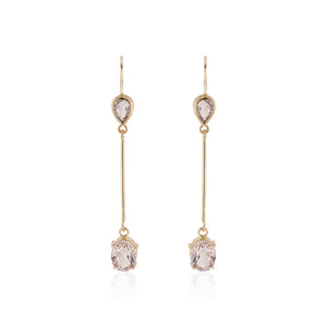 Pink Sapphire and Morganite Earrings