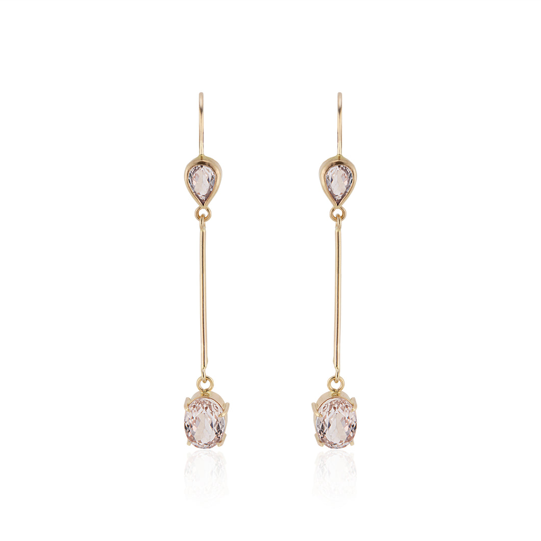 Pink Sapphire and Morganite Earrings