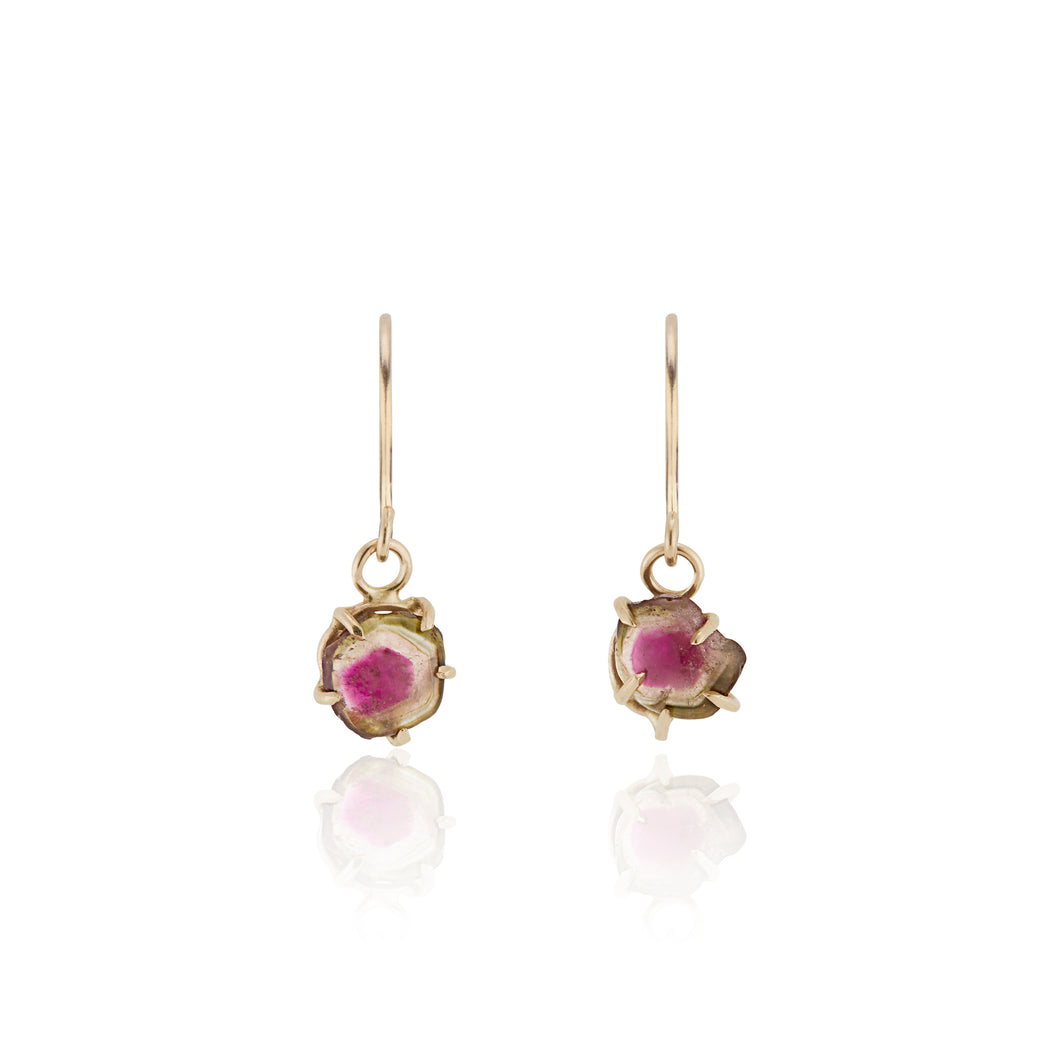 Watermelon Tourmaline Cabochon Earrings