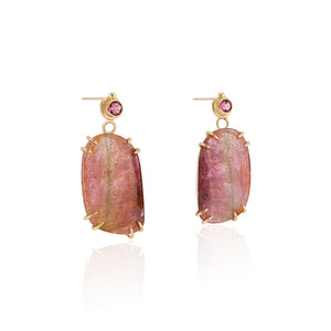 Rose-cut Watermelon Tourmaline Earrings