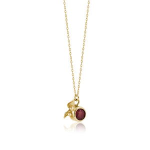 Round Ruby Flower Necklace