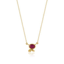 Load image into Gallery viewer, Oval Ruby flower Necklace