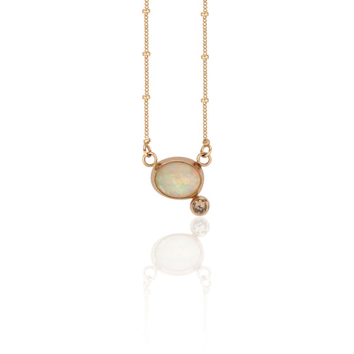 Opal Diamond Necklace